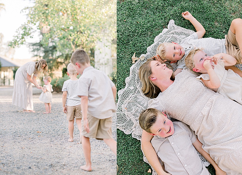 mother with three kids in Fresno, California photographed by Amanda Deanne Photography