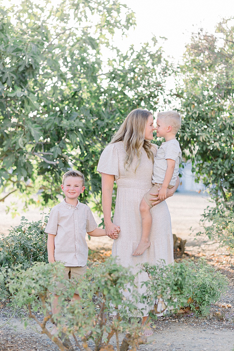 mother with two boys in Fresno, California photographed by Amanda Deanne Photography