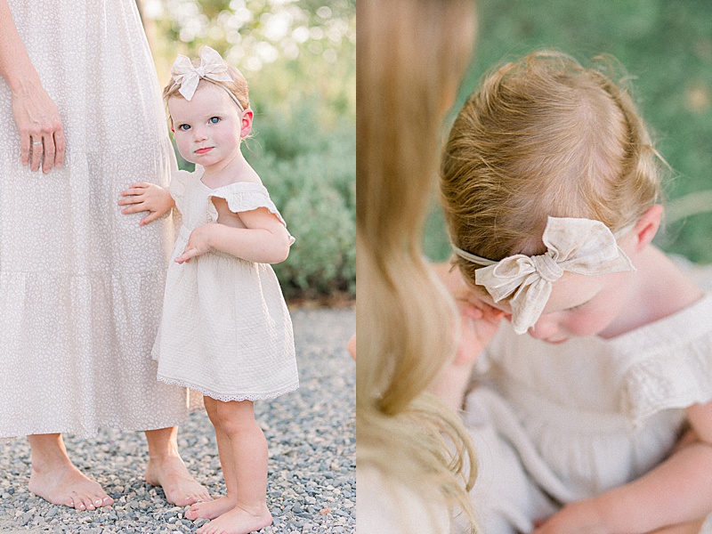 baby girl in neutral colors in Fresno, California photographed by Amanda Deanne Photography