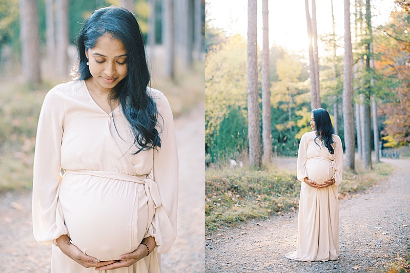 outdoor maternity photography session Ontario Canada motherhood anthology feature pregnant mama in the woods