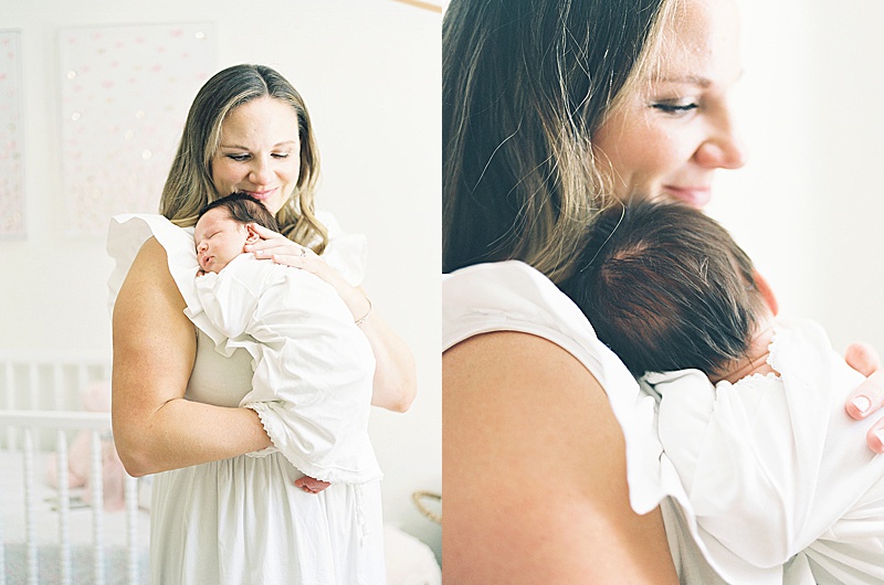 in-home newborn session natural light film photography Jessica brown photography featured on motherhood anthology blog baby girl nursery