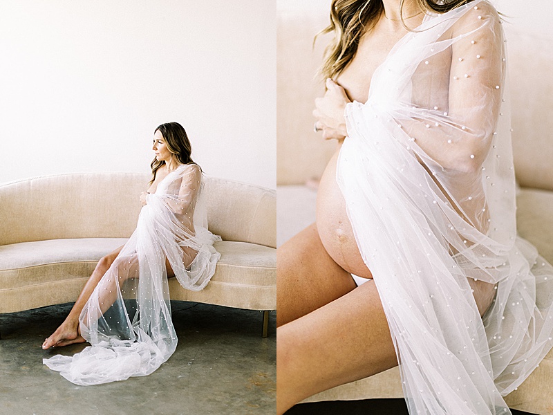 intimate studio maternity session in Denver, Colorado natural light photography by Crystal Leffel Photography featured on The Motherhood Anthology blog