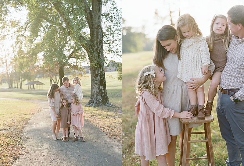 fall family session in birmingham, al all girls family Rachel Stricklin photography golden hour outdoor photography