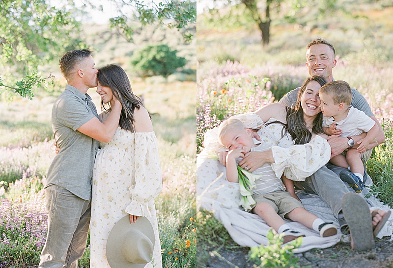 family photography session in sunny California maternity photography natural light photography golden hour