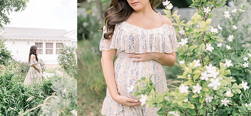 intimate maternity garden photography Olga Clarke photography west palm beach fl light and airy 