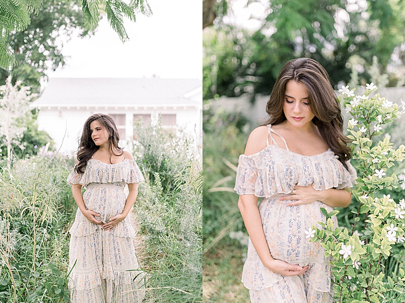 intimate maternity garden photography Olga Clarke photography west palm beach fl light and airy 