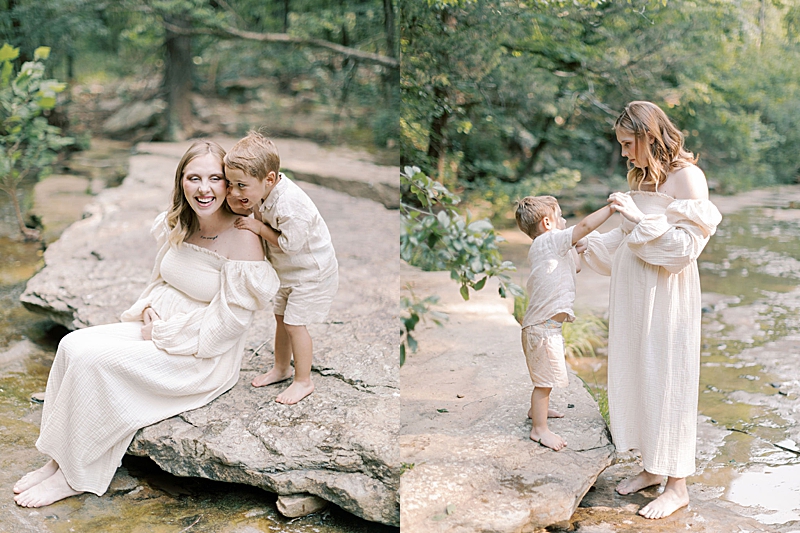outdoor family and maternity session photography creekside natural light 