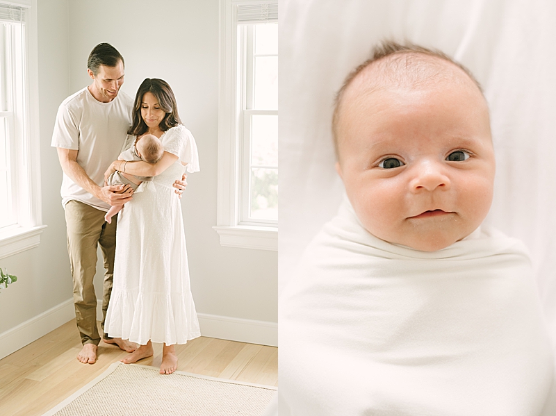 cozy in-home newborn session neutral tones family photography boca raton fl nkb photo featured on the motherhood anthology newborn photography natural light