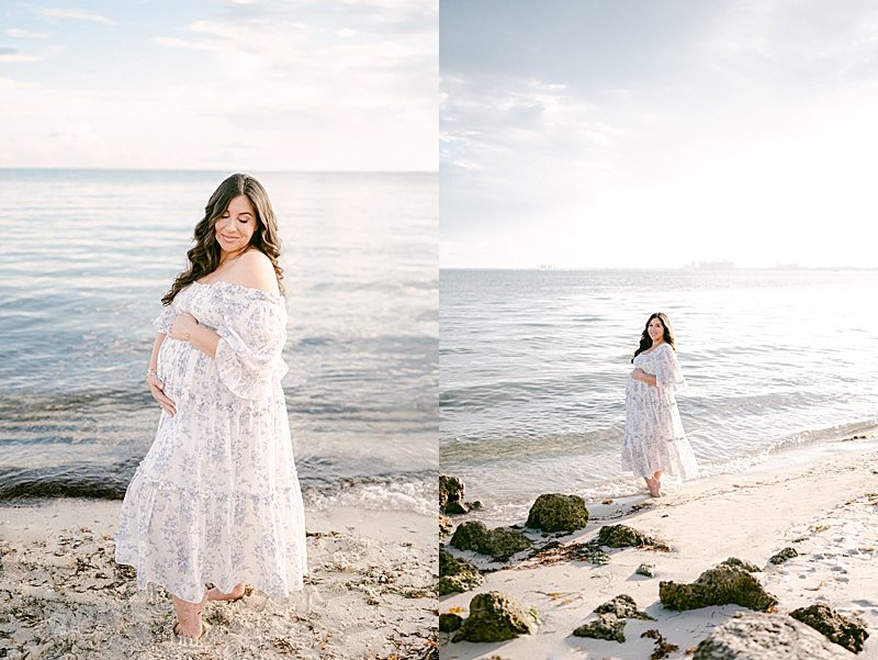 golden hour maternity session beach photography couple session ocean