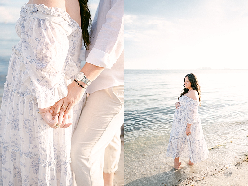 golden hour maternity session beach photography couple session