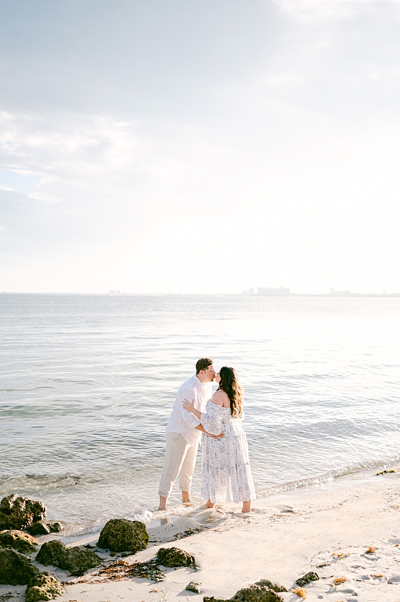 golden hour maternity session beach photography couple session