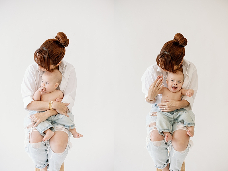 intimate mother and baby photography, studio photography, natural light photography