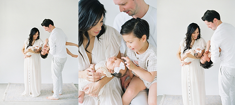 in studio newborn session natural light photography family photography